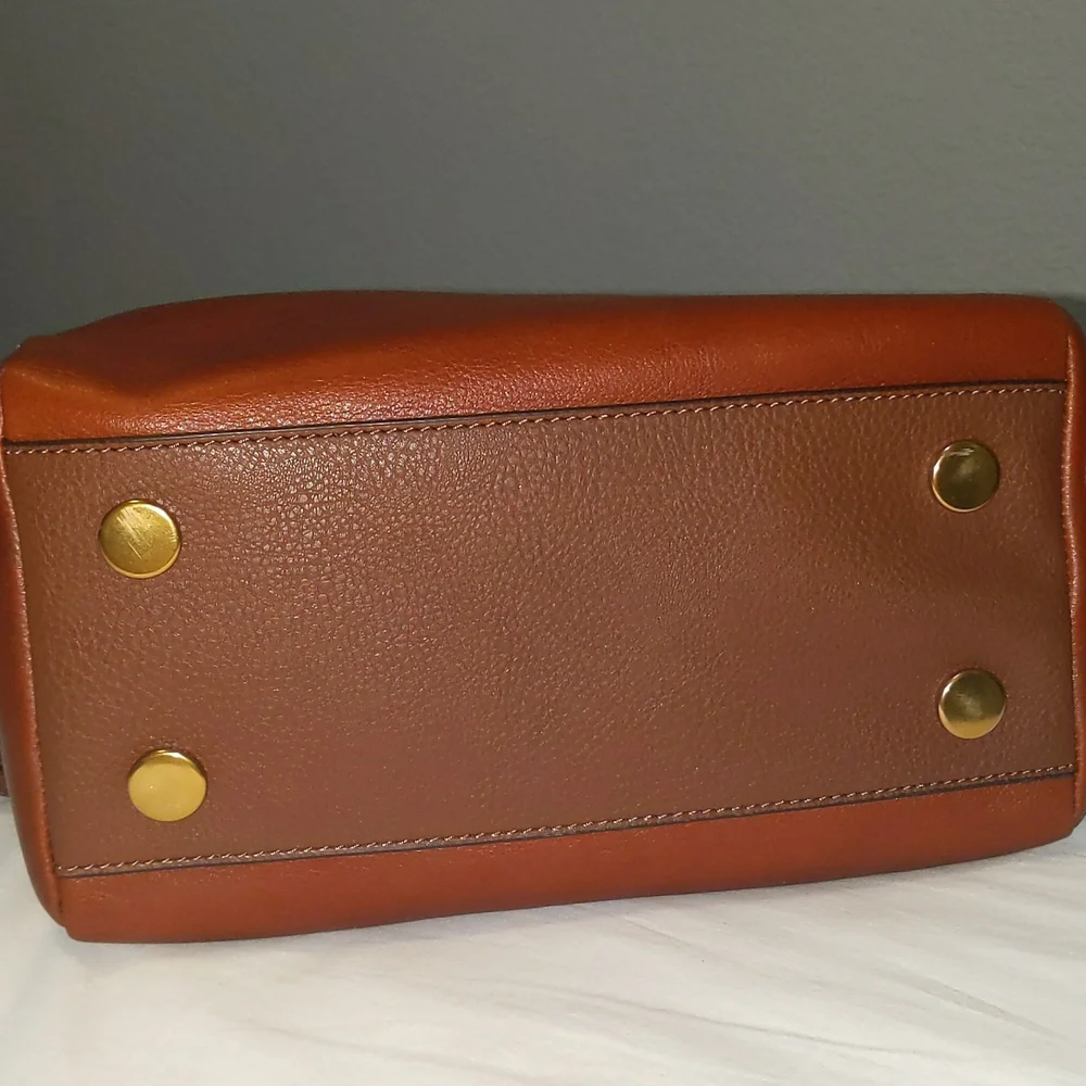 Fossil Sydney satchel crossbody bag tote brown - Picture 7 of 9